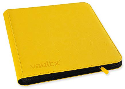 Vault X Archivador para Cartas Coleccionables de 12 XL Bolsillos con Cremallera, 624 Cartas, Material de Álbum Premium Exo-Tec, 26 Hojas de Carga Lateral, TCG (Amarillo)