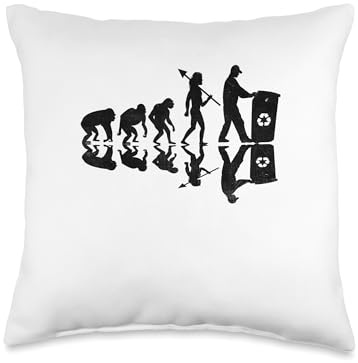 Garbage Man Evolution Trash Collector Waste Management Throw Pillow