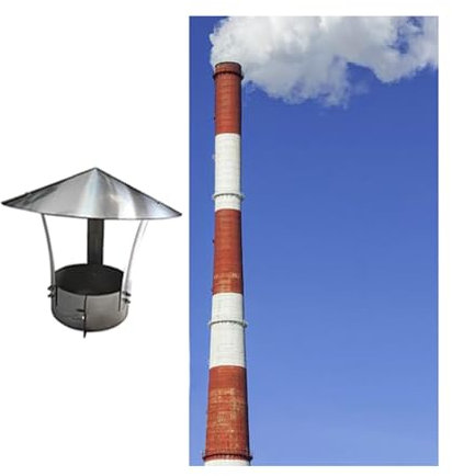 ZXCVBNAS Edelstahl Schornstein,Metall-Schornsteinhaube, Schornsteinhaubenkappe, Schornstein-Blinkkappe, for Kanallüftungskappe, Regenhut, Haubendach, Size : D25cm*45cm/9.84in*17.72in