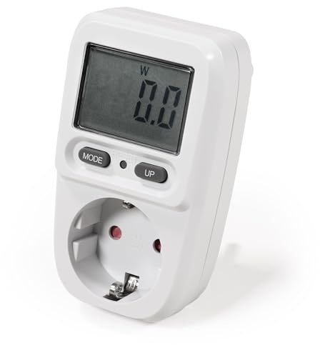 Energiekosten-Messgerät mit XXL LC-Display und Überlastschutz, Maximale Belastung bis zu 3.680W, Steckdosetyp 2P+E, Einfache Montage, Pufferakku - Sparen Sie Geld und schonen Sie die Umwelt!