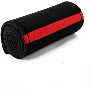 FACSER Auto Lenkradbezug Lenkradbezug Aus Fell Fürs Auto Universell 38 cm Geflochten Schutzbezug Für Auto-Lenkrad Leder rutschfeste Innenteile Lenkradhülle(Red Black Wire)
