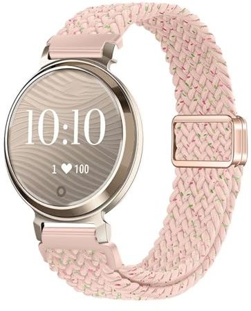 14 mm ögla glidande nylon vävd rem for Garmin Lily 2 damarmband(11 Starlight Pink)