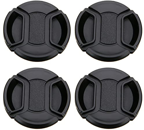 SECFOU 4pcs Snap Lens Cover Camera Lens Cover Protector for Photography Fits for Outdoor Travel and Everyday Use