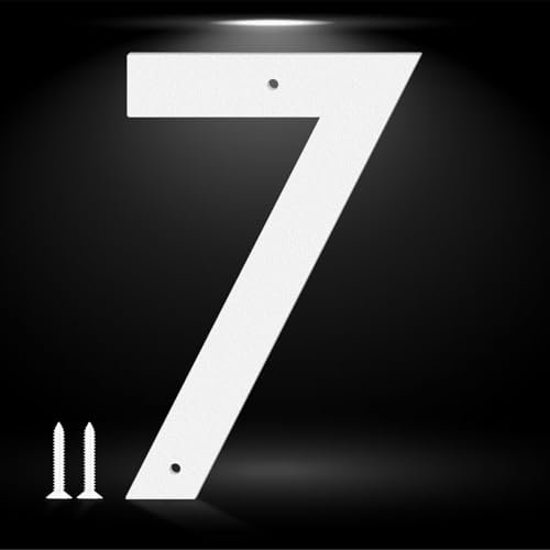 Hausnummer aus Metall, 20,3 cm, moderne Hausnummer für den Außenbereich, Türbriefkasten, Dekoration, Metall-Adressnummern und Buchstaben, großes sichtbares Hausnummernschild (7)