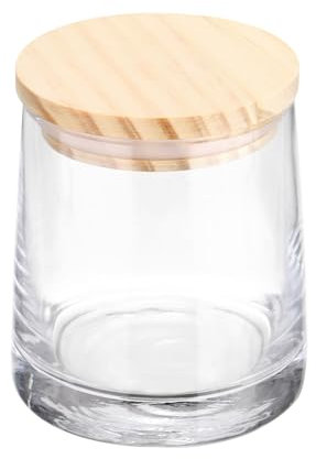 QUARKZMAN 1 set de Vasos de Whiskey 8.5 oz Vasos de Whiskey Transparentes con Tapa de Madera para Ron Vasos de Vidrio Antiguos para Cócteles Cerveza en Casa Bar Cumpleaños, Transparente