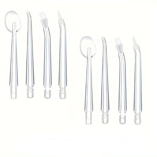 Shinekoo 8PCS Water Flosser Replacement Tips, Standard & Orthodontic Nozzles, Unscented Oral Irrigator Accessories Teeth Cleaning Set