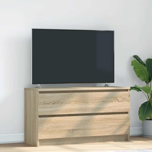 BOWEKAM Möbel, Unterhaltungszentren und TV-Ständer, TV-Schrank, Sonoma-Eiche, 100 x 35 x 54 cm, Holzwerkstoff