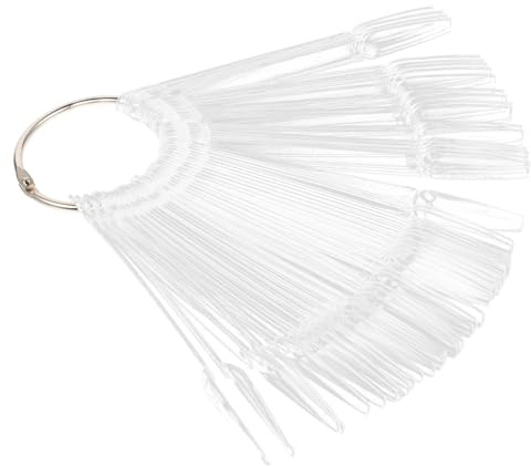MERRYHAPY Présentoir à Vernis à Ongles Bâtonnets D'échantillons 100 Pièces Format Éventail Plastique Transparent Pour Salon De Manucure Usage Professionnel Couleurs Vernis à Ongles