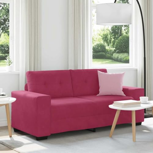 INLIFE Zweisitzer-Sofa Weinrot 140 cm Samt,Möbel,Sofas,Rot,25.9 KG,4105126
