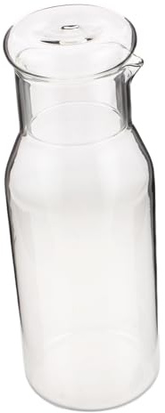 Cabilock Jarra de Vidrio Transparente para Agua Té Helado y Jugo con Tapa Hermética Nevera para Bebidas Frías el Hogar