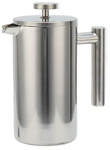 Oumefar de Prensa Francesa, Acero Inoxidable 1000 Ml de Gran Capacidad Anota de Prensa Francesa Aislada para la Cervecera de té de café en Casa