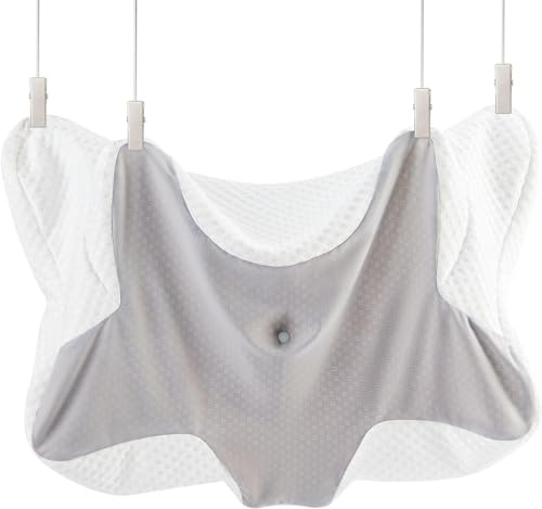 Housse d'oreiller DONAMA Gris Blanc - pour Oreiller Ergonomique Cervical (66x37x13 cm), Lavable et Amovible
