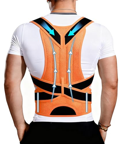 AHBJK Rücken Geradehalter, Rückenstützgürtel Haltungskorrektur Damen Herren, Back Posture Corrector, Verstellbar & Atmungsaktiv Zur Korrektur von Rückengurt, als Haltungstrainer und Rückenstütze
