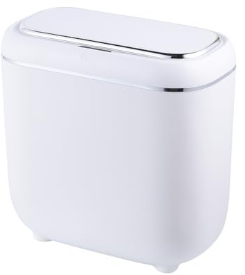 My Joy Shop Motion Sensor Trash Can, Automatic Touchless Trash bin, 2.6 Gallon for Bathroom, Bedroom & Office - Waterproof, Quiet Close, White