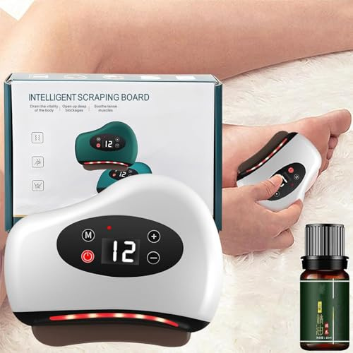 2025 Upgraded Thermaedge Foot Scraper, Thermal Edge Pro Foot Massage Scraper, Heated Gua Sha Plantar Tool with Heating & Vibration for Muscle Care, Body Shaping Tool Device for Home Travel (White)