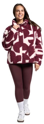 OHS Fleece Pullover Half Zip Women, Gifts for Women Outdoor Clothing Ladies Winter Coats Super Soft Cosy Jumpers Warm Fleece Print Jackets Perfect for Hiking Walking Camping - S/M, L/XL