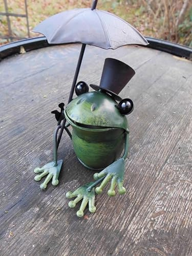 Generisch Pfahlhocker Tischhocker Zaunhocker Frosch mit Zylinder u. Schirm
