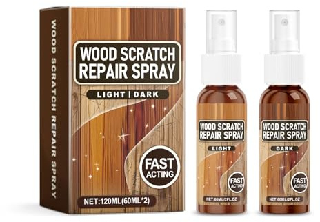 Yooyan 2 Stück Laminatboden Kratzer Entferner, Laminat Reparaturset, Möbel Reparatur, Bodenpolisch und Restaurator für Home Holzmöbel Renovierung, Möbelpflege, Parkett Ausbessern (60ml*2)