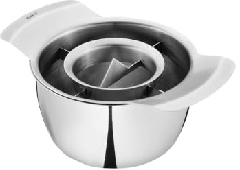 GEFU Granatapfelentkerner PUNICO - 2-in-1 Entkerner & Granatapfelschäler | Mit Auffangschale, Deckel und Edelstahlklinge für sauberes Entkernen ohne Spritzer, ergonomisch und rutschfest.