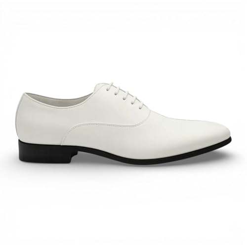 Infinity Leather Zapatos Oxford de Vestir Dolcetto para Hombre, de Piel Sintética Charol, con Cordones, Estilo Brogue para Bodas.