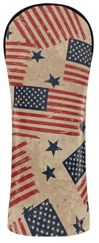 Coperture per mazze da golf vintage con bandiera americana, per conducenti in legno ibrido, uomini e donne, pelle PU con etichette intercambiabili