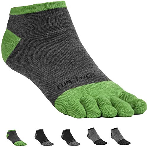 FUN TOES Tåstrumpor, herr, barfotalöpning, lätta, värdepack, 6 par, storlek 37–46, 43-47 EU
