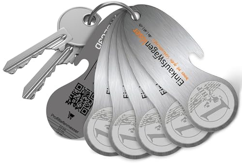 Einkaufswagenlöser Münze Silber (5 Stk.) – funktionaler Schlüsselanhänger mit Einkaufswagenchip, Flaschenöffner & Profiltiefenmesser – Einkaufschip mit Fundservice