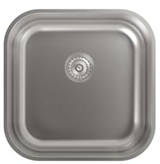 Cata Fregadero CB 40-40 Bajo Encimera con Cubeta Cuadrada Instalación Mueble 50 cm Base con Fondo Absorbente Accesorios Incluidos Acabado Acero Inoxidable