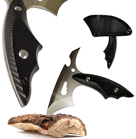 Mini Camping Axt – Multifunktionale Survival Axt 13,5 cm, Beil Axt mit Flaschenöffner, Glasbrecher & Sechskantmutter für Camping Axt & Outdoor Axt (Silberne Klinge)