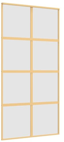 vidaXL Porta Scorrevole Oro 102,5x205 Vetro Smerigliato ESG Alluminio