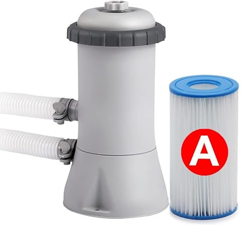 Virsus Pompa Filtro a Cartuccia per Piscine 8604, Flusso d'acqua 2.006 L/h, Flusso Sistema 1.703 L/h, 2 Tubi con Diametro 32mm, Voltaggio 220-240V, Filtro per acqua cristallina per Piccole Piscine