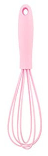 Sepkus Batidor Batidor de Silicona Batidor de Huevos Manual Mezclador Fácil de Limpiar Batidor de Huevos Espumador de Leche Cocina Cocinar Gadget para Hornear (Color: Rosa) (Rosa)