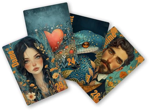 Oracle Le Petit Lenormand, 36 cartes, Revisite, création Artisanale, Horéus (Taille Standard 6x9 cm, Finition Mate)