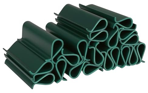 Bellushortus.eu Befestigungsclips für Zaunfolie, Befestigungsklammern für Sichtschutzstreifen Doppelstabmatten für Gartenzaun 20St. (4,75cm, Grün)