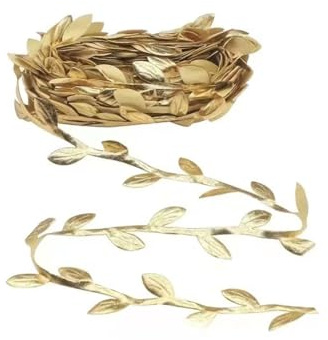 Nastro regalo 20 m strisce dorate pianta artificiale nastro foglia oro stelle filanti decorative ghirlanda di foglie fai da te corda oro per progetti artigianali feste