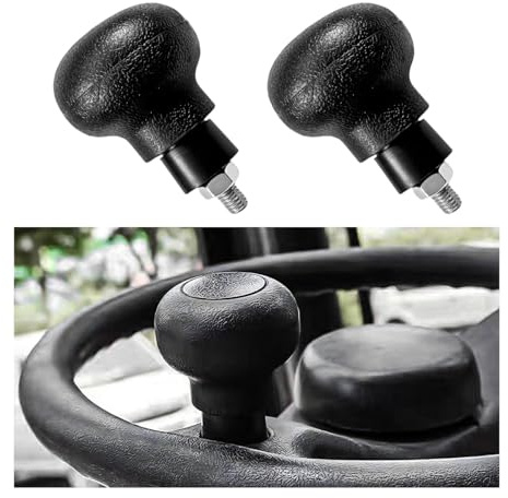 Yourkar 2 PCS Steering Wheel Knob, Forklift Steering Wheel Spinner Knob Turning Aid Knob, Non-Slip Power Handle Spinner Knob for Forklifts, Tractors, Cars, Boats, Car Accessories