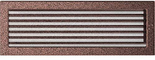 KRATKI Lüftungsgitter Warmluftgitter 17 x 49 cm mit Jalousie Kamingitter | für Kaminbelüftung, mit Jalousie. Verstellbare Lamellen, für Warmluftverteilung