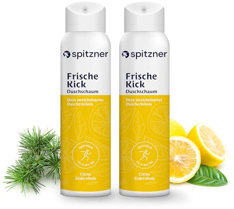 Spetsig duschskum – Harmoniserande wellness-dusch, försiktigt rengörande skum, hudvänlig och 100 % vegansk (citrusceder, 150 ml (2-pack)
