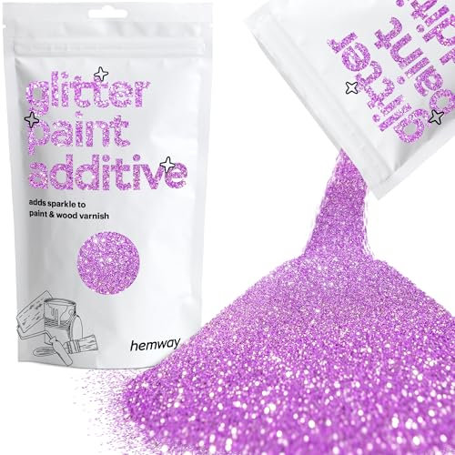 Lavender Purple Glitter Paint Additive 100g for Adding Sparkle to Paints & Varnish | Paint Walls Sparkly Add to Emulsion, Acrylic or Lacquer Indoor | Hemway