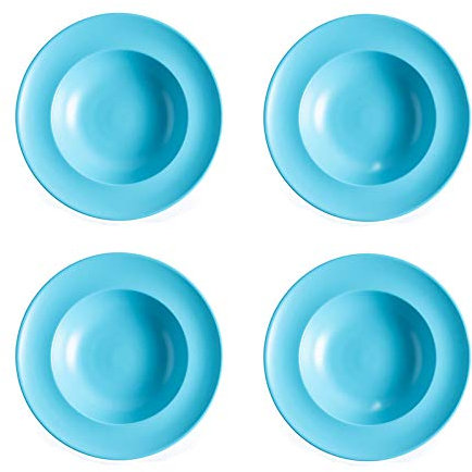 4 Piatti Pasta Piatto Piatto Fondo Gourmet in Porcellana di Alta Qualità,Blue