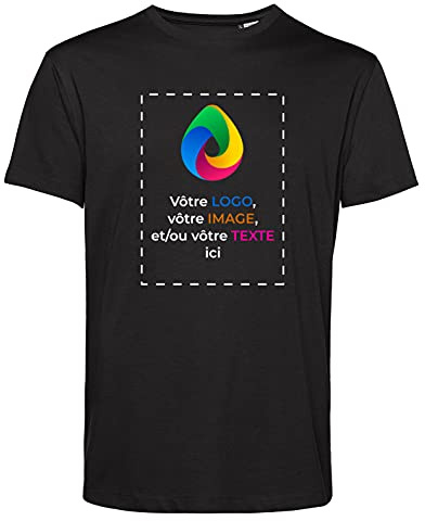 Teetaly Maglietta Personalizzata con Foto o Scritta - T-Shirt Uomo in Cotone Organico, Idea Regalo