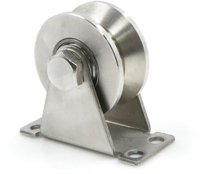 Poulie de déviation en acier inoxydable - Rouleau de corde - Rouleaux à rainure en V - Forte capacité de charge - Acier inoxydable épaissi - Silencieux - Rouleau antirouille pour cordes