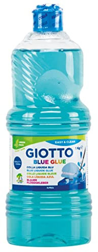 Giotto- Flacone Colla Blue 1 kg liquida, Colore Blu, 1kg, F546100