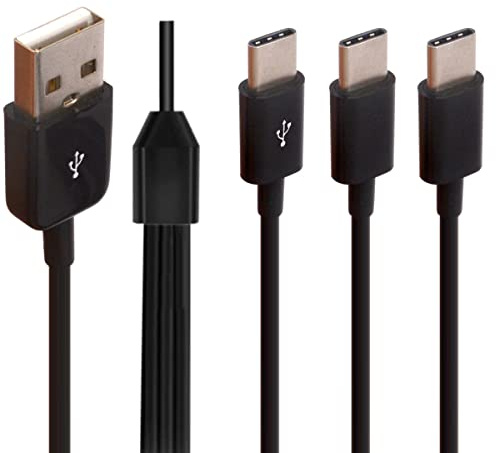 Tomost Multi USB C Splitter Cable (30cm) | 3 in 1 USB 2.0 A Male to Three USB Typec C Male 1 to 3 Sync Charging Cable Adapter Cord Compatible with Mobile/Android