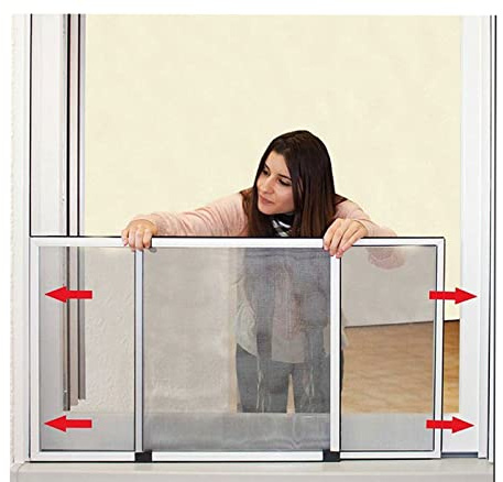 Zanzariera Con Telaio Estensibile da 70X100 a 70X192Cm Per Tapparelle Finestre Con Spazzolino di Chiusura 6001