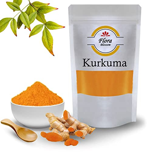 400g Kurkuma Pulver von Flora Blossom | Curcuma Turmeric Wurzel Fein Gemahlen und Getrocknet für Kurkumatee oder als Gewürz zum Kochen | Natürlich Ohne Zusätze