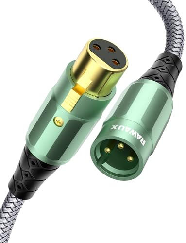 RAWAUX XLR Kabel 1M, 3 polig XLR Stecker auf Buchse Microfonkabel Verlängerungskabel Symmetrisch Audio Kabel für Lautsprecher, Mischpult, Verstärker