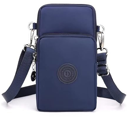 Casecret Handytasche zum Umhängen mit Geldbörse Damen Handy Tasche Pouch Kleine Umhängetasche Brieftasche Portemonnaie Armtasche Sportarmband für iPhone 14 13 11 Samsung S22 Xiaomi Bis zu 7.5 Blau
