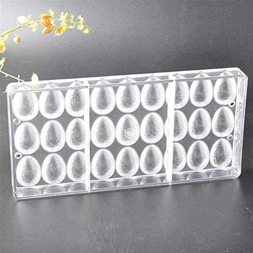 Molde de transferencia de chocolate con textura 3D en forma de huevo de Pascua, moldes de chocolate de policarbonato, herramientas de horneado de bricolaje, bandeja de pastelería, molde transparente