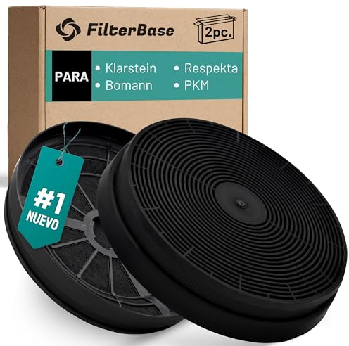 FilterBase® Aktivkohlefilter 2 Stück für Respekta MIZ0023 | Klarstein Zarah Zelda Zola Balzac Aurora Aurica 10029385 10029387 10029388 10013866 10013867 10013868 | Bomann KF561